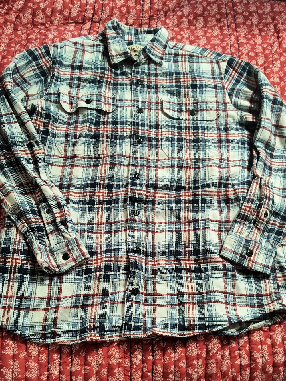 Re Head XLT new Without Tags Men's Plaid Button-Up Shirt - Blue & Red